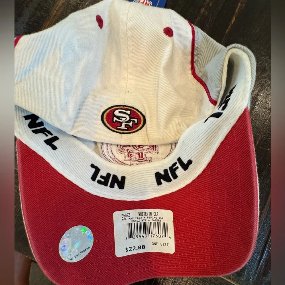 San Francisco 49ers Cream and Red Cap. One size fits all